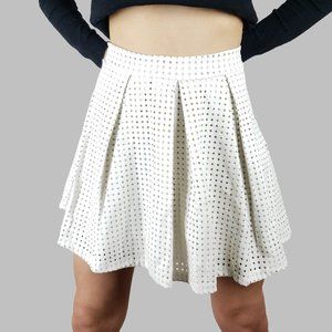 White Faux Leather Skirt